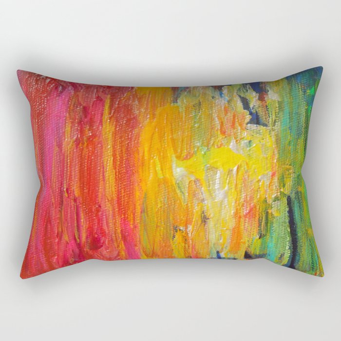 Ombre Rainbow Sunset Rectangular Pillow