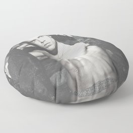 Black and White SEBASTIAN STAN #5 Floor Pillow