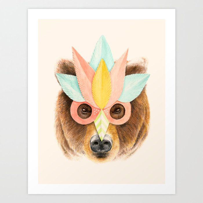 The Bear with the Paper Mask Art Print