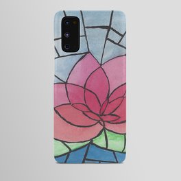 lotus stained glass -  water color art Android Case