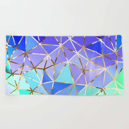 Rainbow Geometric pattern #3 Beach Towel