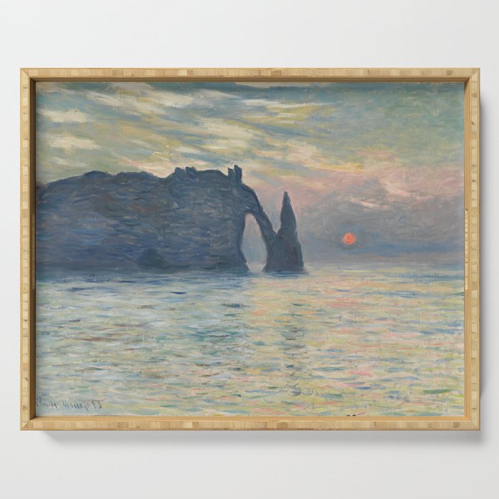 Claude Monet - The Cliffs at Etretat Sunset Serving Tray