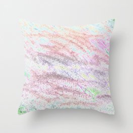 pink and rainbow fluffy foliage Throw Pillow