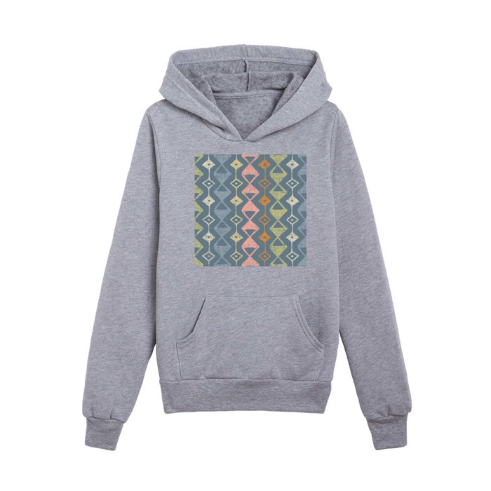 Boho Geometric Southwest Arrows in Distressed Retro Colorful Pastels Kids Pullover Hoodie