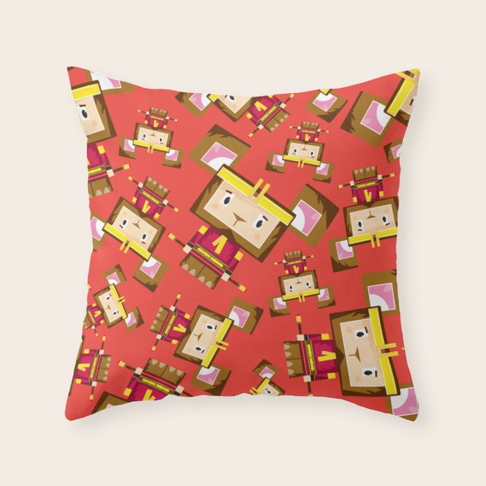 Cute Sun Wukong The Monkey King Throw Pillow by markmurphycreative