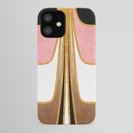 Mid Century Modern Liquid Watercolor Abstract // Gold, Blush Pink, Brown, Black, White iPhone Case | Mid Century, Foil, Abstract, Pink, Pattern, Graphicdesign, Modern, Liquid, Black And White, Gold 