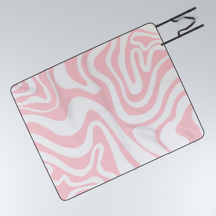 Crystal Rose Pink Liquid Swirl Picnic Blanket