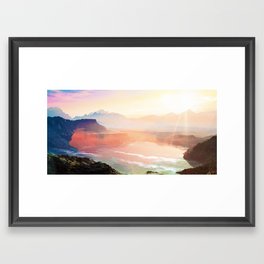 Sunrise Grandeur, Scenic Nature Landscape, Ocean Beach Travel Photography, Sea Waves Mindfulness Framed Art Print | Travel, Peace, Mindfulness, Digital, Landscape, Ocean, Sun, Scenic, Waves, Water 