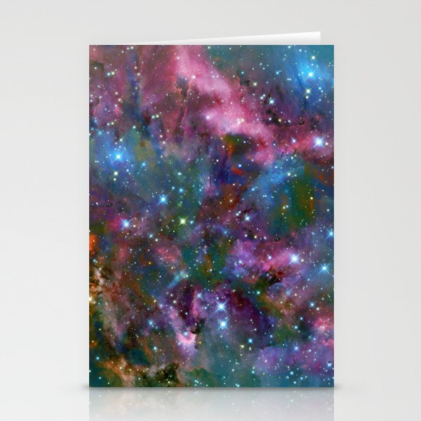 Colorful Universe Nebula Galaxy And Stars Stationery Cards