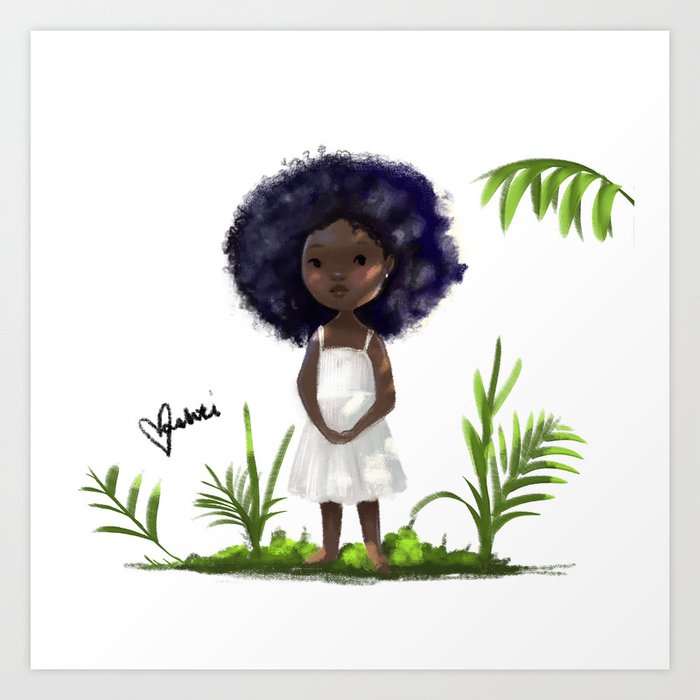 Island Girl Kunstdrucke | Gemälde, Digital, Oil, Black-girl-magic, Kidlit, Island, Caribbean, African, Mädchen