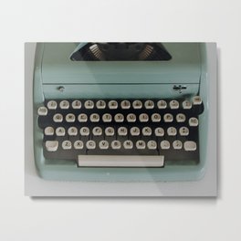 1957 Vintage Blue Typewriter Metal Print | Digital, Light, Vintage, Mid, Century, Photo, Blue, 1957, Typewriter, Type 