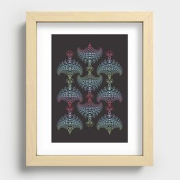 Tribal Eagle Rainbow Pattern on black Recessed Framed Print