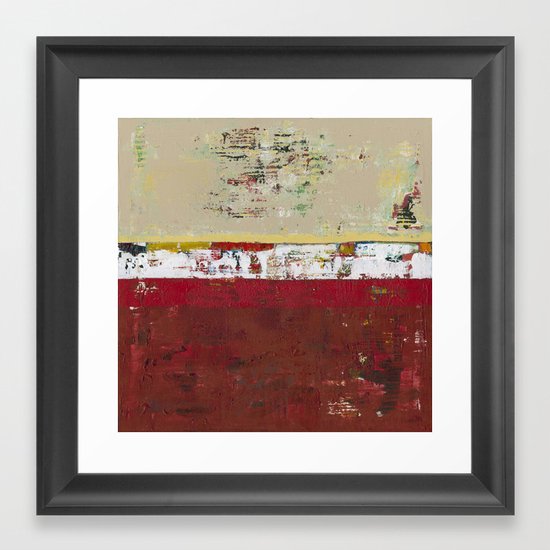 Buffalo Indian Red Burgundy Modern Abstract Art Framed Art Print