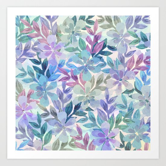 watercolor Botanical garden Art Print