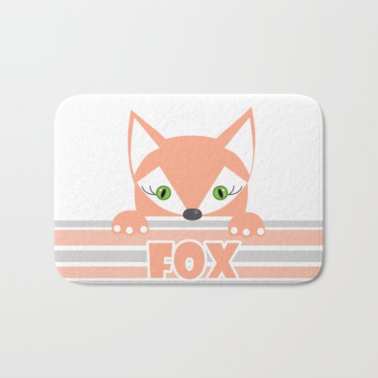 Little curious Fox . Bath Mat