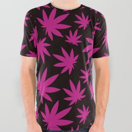 Weed Leaf Pattern  All Over Graphic Tee