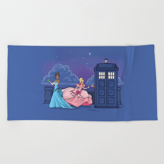 The Princess and the Doctor Beach Towel