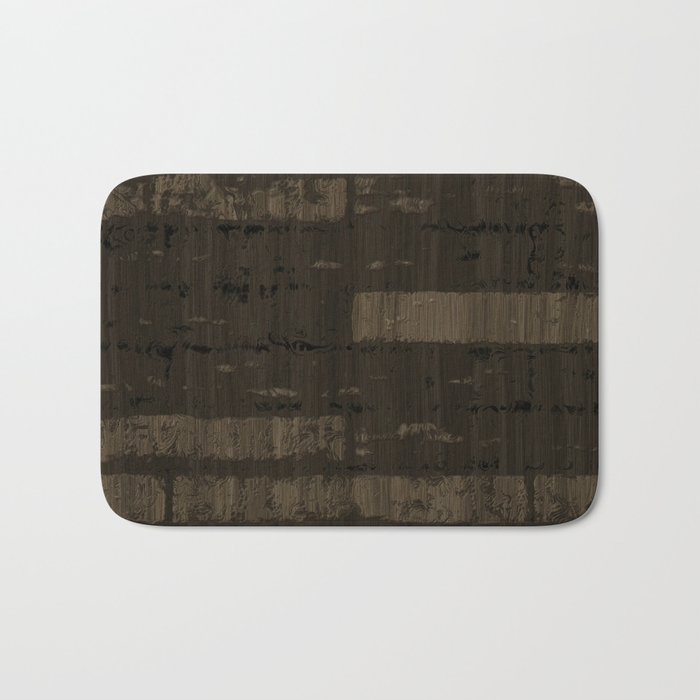 Brown engraved wood board Bath Mat