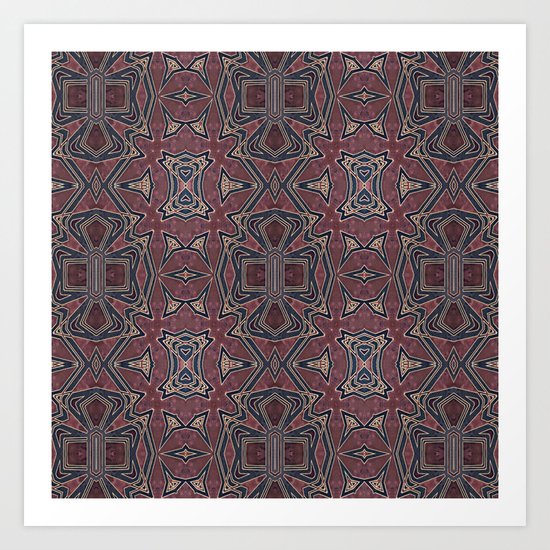 Inlaid wood design V4 Art Print