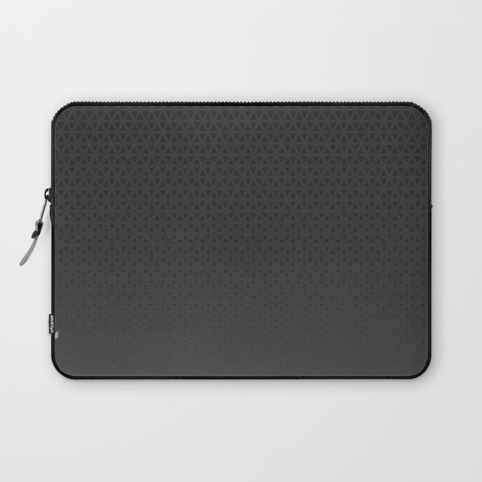 Deep Gray Opaque Halftone Triangles Geometric Pattern Laptop Sleeve