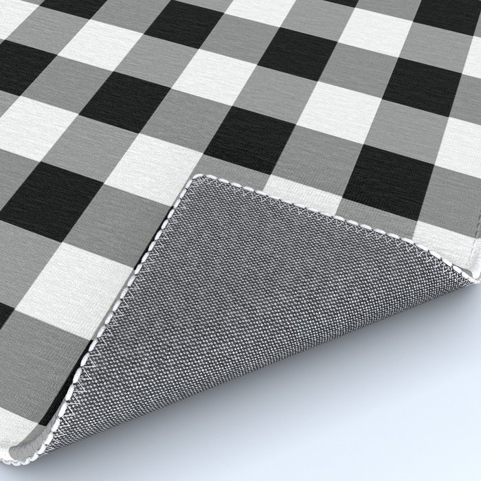 Black And White Country Buffalo Check Rug By Shabbyhappydesigns