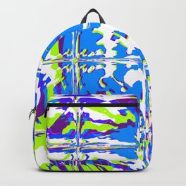 Blue Rave Glitch Tiles Backpack