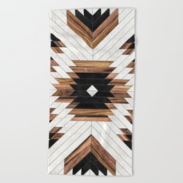 Urban Tribal Pattern No.5 - Aztec - Concrete and Wood Beach Towel