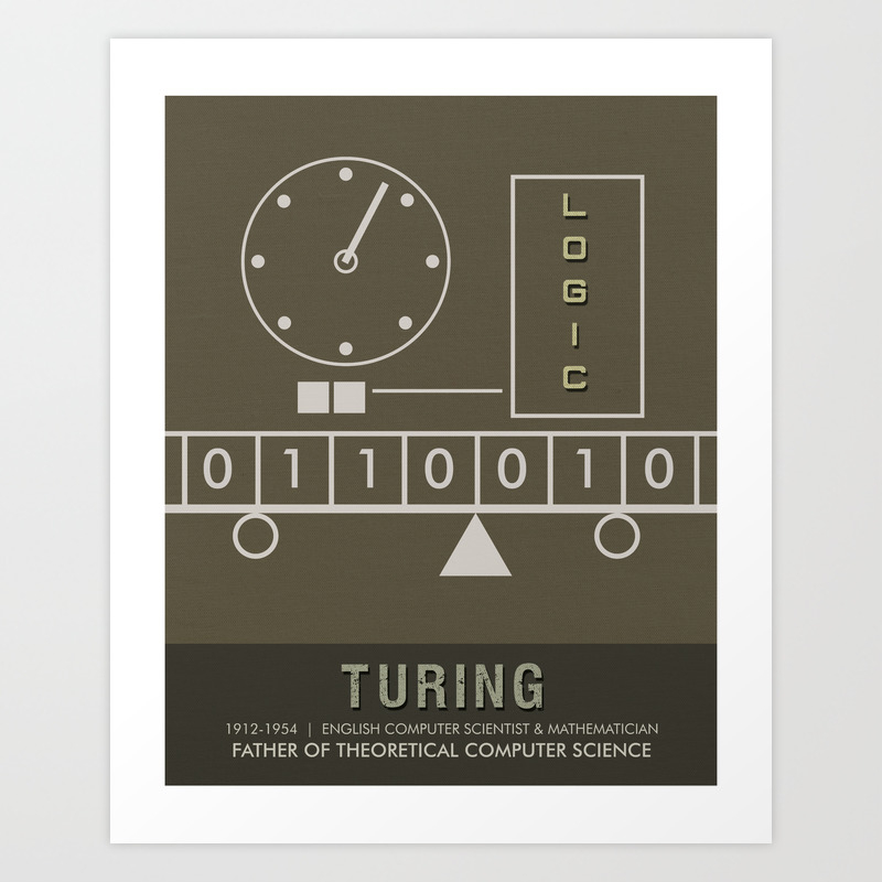 Science Posters Alan Turing Mathematician Computer Scientist Art Print By Grafiikka Society6