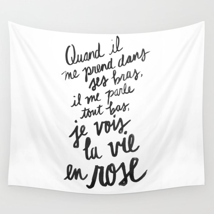 La Vie En Rose Lyrics Wall Tapestry By Holleymaher