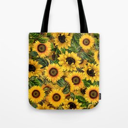 Vintage & Shabby Chic - Noon Sunflowers Garden Tote Bag