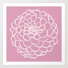 Pink Minimalist Modern Dahlia Flower Petals Art Print