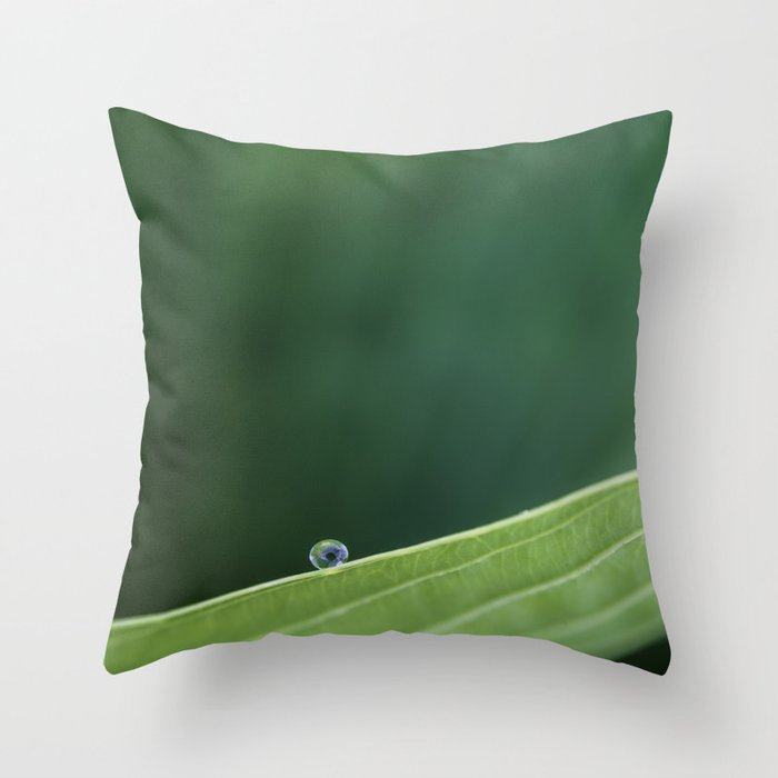 a drop on green Throw Pillow