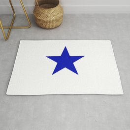 BLUE STAR WITH WHITE SHADOW. Area & Throw Rug