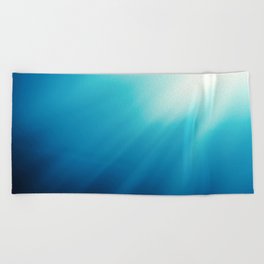 Underwater blue background Beach Towel
