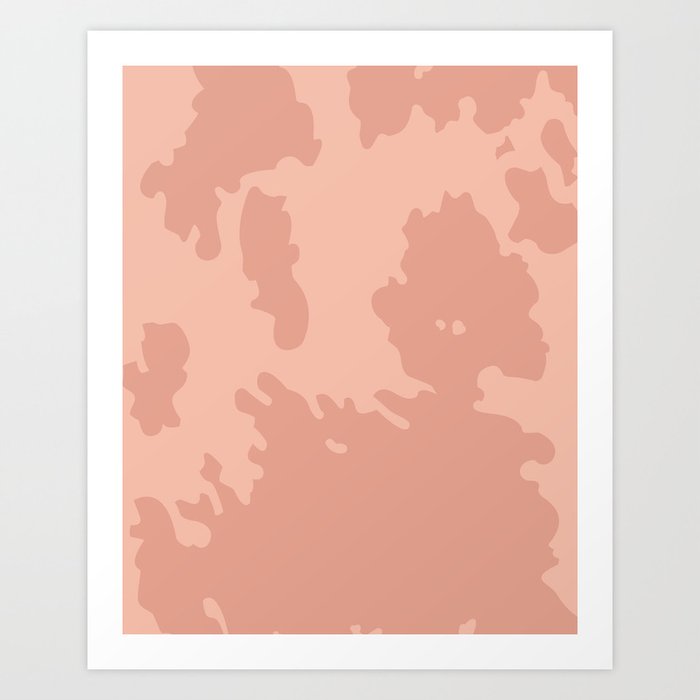 Soft Pink Cowhide Spots  Art Print