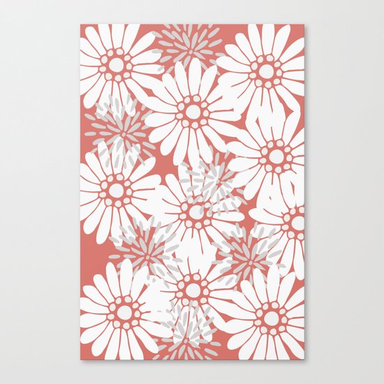 Summer Flowers Red Canvas Print