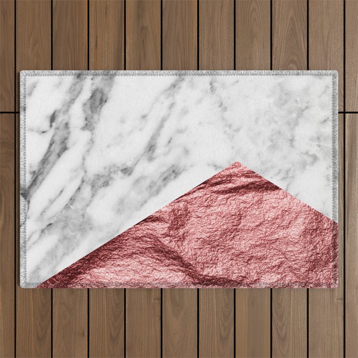 Deep rose gold marble Outdoor Rug