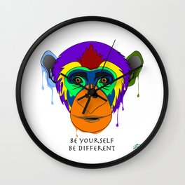 Be yourself, be different - chimpanzee Wall Clock