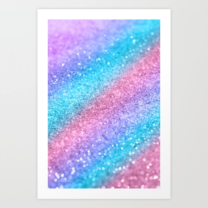 Rainbow Princess Glitter #2 #shiny #decor #art #society6 Art Print