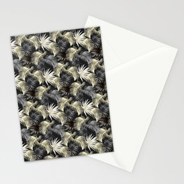 Luxurious Black Tropical Palm Leaves Stationery Card