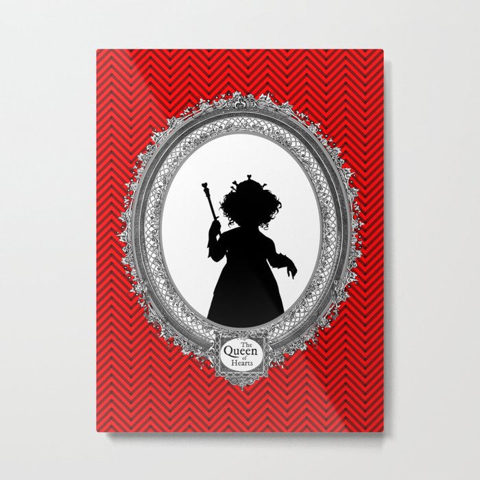 Alice's Adventures in Wonderland - Queen of Hearts Silhouette Metal Print
