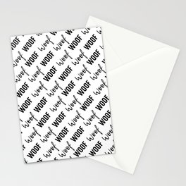 Dog Woof Quotes Black White Stationery Card