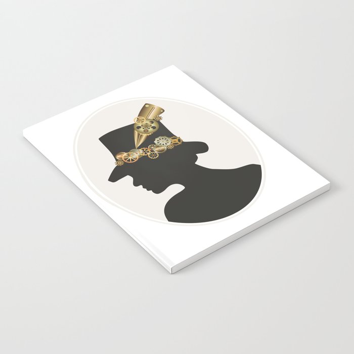 Silhouette of a girl in steampunk style Notebook