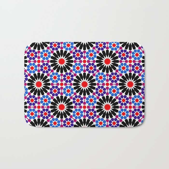 Zellige Fusion: Geometric Harmony in Andalusian Moroccan Tradition Bath Mat
