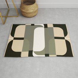 Color Field AX32 - Big Rounded Geometric Shapes Area & Throw Rug