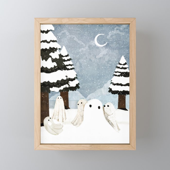 Snow Ghost Framed Mini Art Print