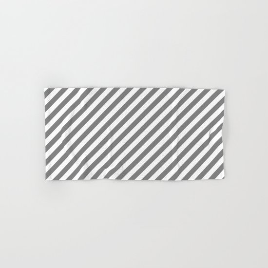 Diagonal Stripes (Gray/White) Hand & Bath Towel