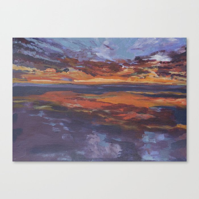 Purple Sunset Travel Painting Canvas Print By Myartspacepr Society6
