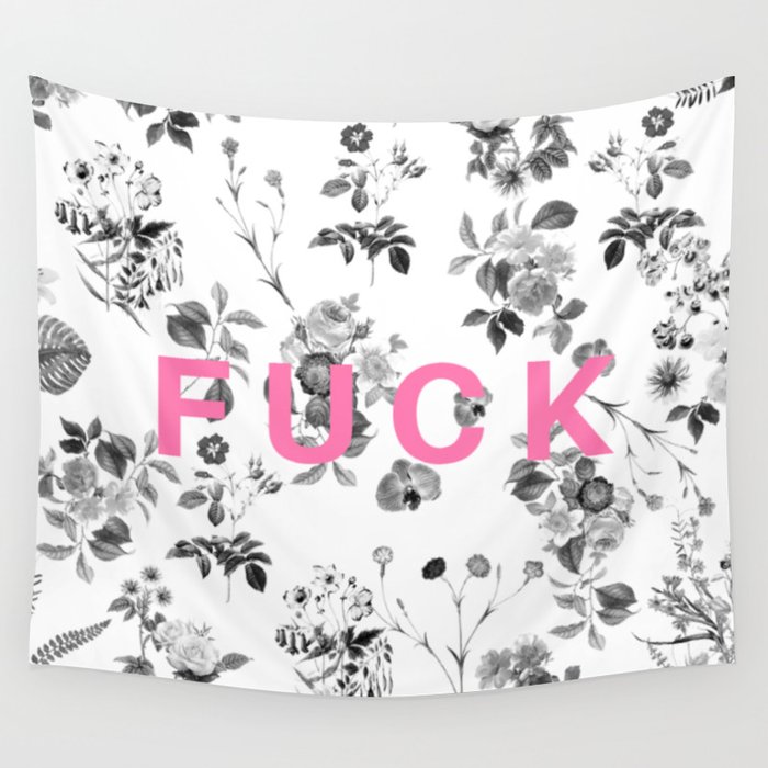 FUCK Floral Wall Tapestry