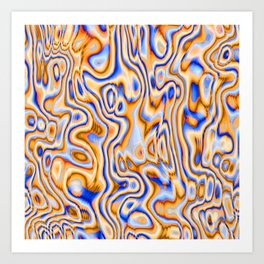 Psychedelic orange blue Art Print
